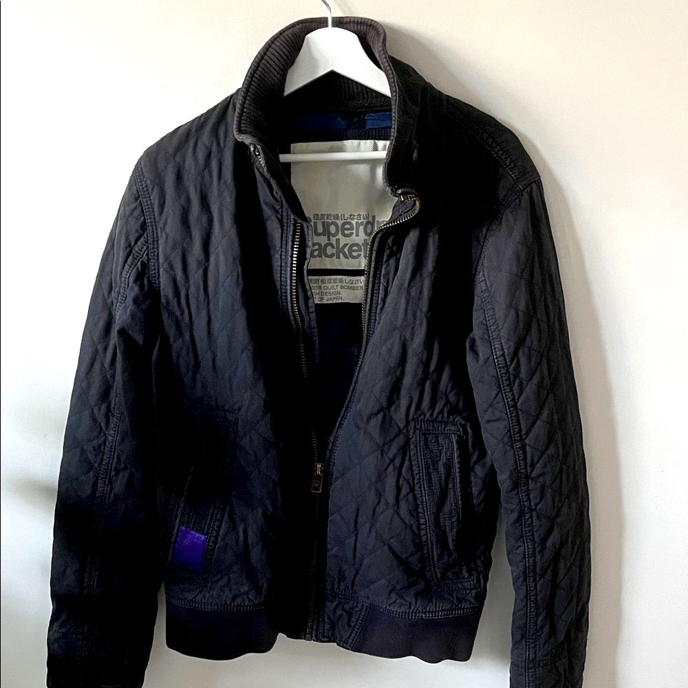 Superdry Men's Black Quilted Bomber Jacket
Size M